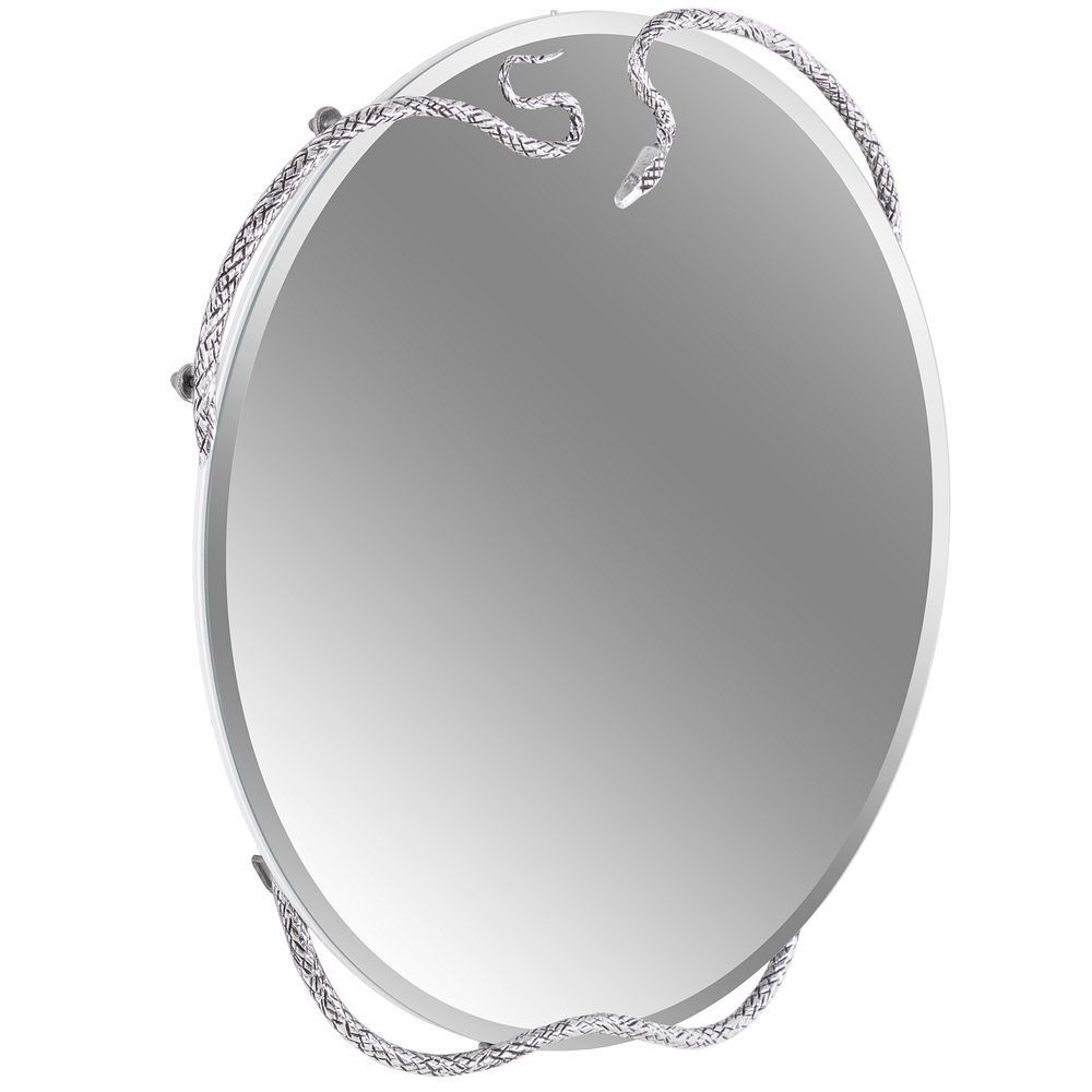 Зеркало настенное Змея Серпентис Античное серебро