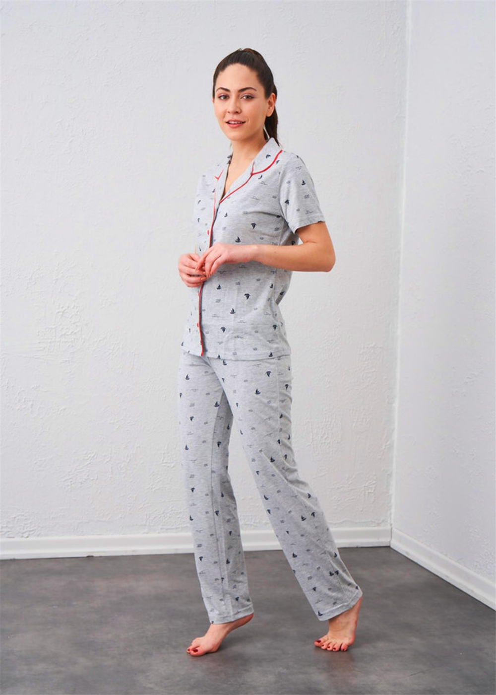 RELAX MODE / Пижама женская со штанами хлопок домашний костюм - 10724