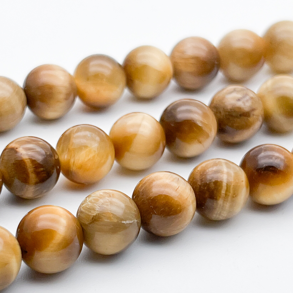 Тигровый глаз бусины, диаметр около 10,1-10,4 мм, цена за 9 шт (1/4 нити)