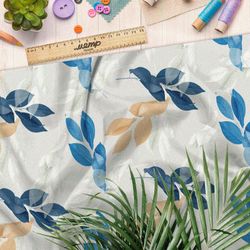 Ткань сатин листья простые