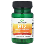 Swanson Vitamins, витамин B12, метилкобаламин, 5000 мкг, 60 таблеток