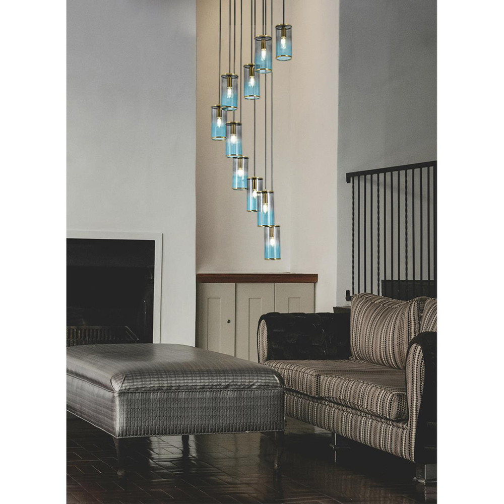 8401/10 MODERNI LN26 000 черный/античная бронза/серо-синий, металл/стекло Люстра E14 10*40W 220V MURANO