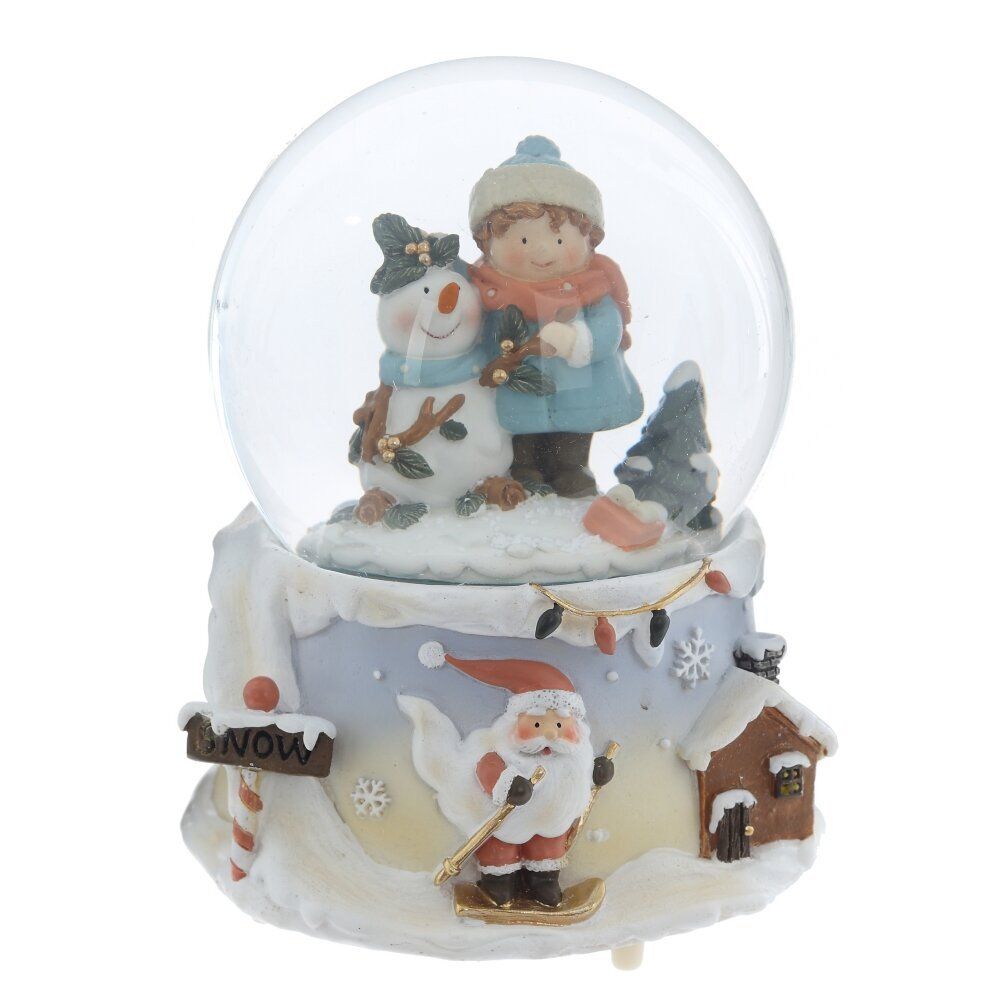 GAEM Фигурка декоративная "Снеговик" в стекл шаре (муз, вьюга, АААх3, н/п), L11 W11 H14 см