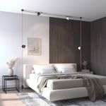 DK5543-WH+BK Поворотный светильник для трека-ремня Belty, серия Spot, со светодиодом, D100*H107мм, 48V DC, 12W, RA90, 120°, 3000K, IP20, белый с черным, алюминий