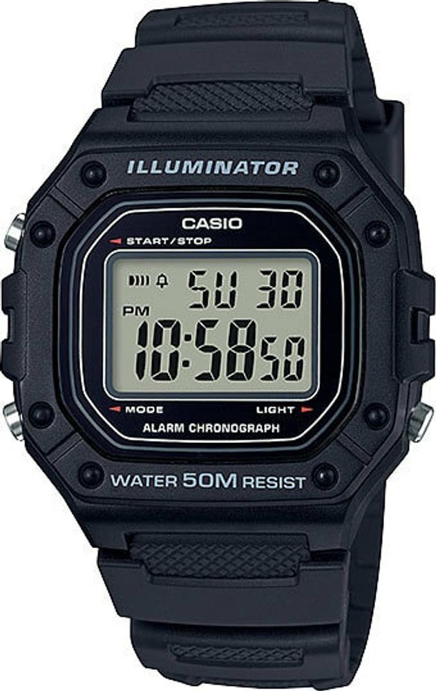 Японские наручные часы Casio Collection W-218H-1A с хронографом