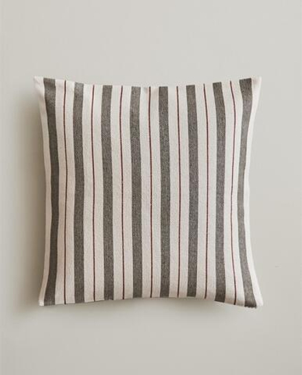 Zara Home наволочка декоративная из хлопка, красный, в полоску