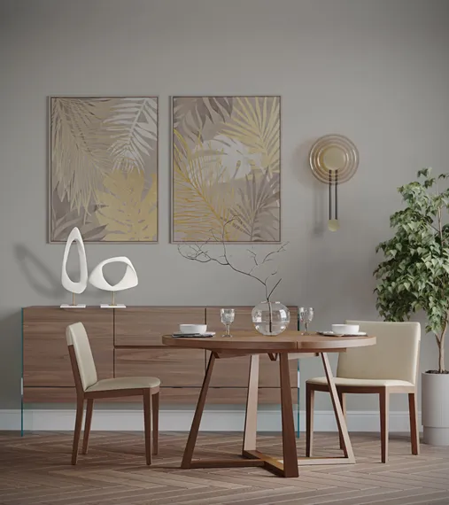 Раздвижной обеденный стол Brave Ø120-160 см, шпон дуба