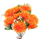 Искусственные цветы «Цветочная мелодия» Хризантемы 43см 10 цветков оранжевый неон