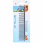 Расческа - пуходёрка комбинированная из нержавеющей стали для животных «ЛАПУСИКИ», 19*4см (блистер)