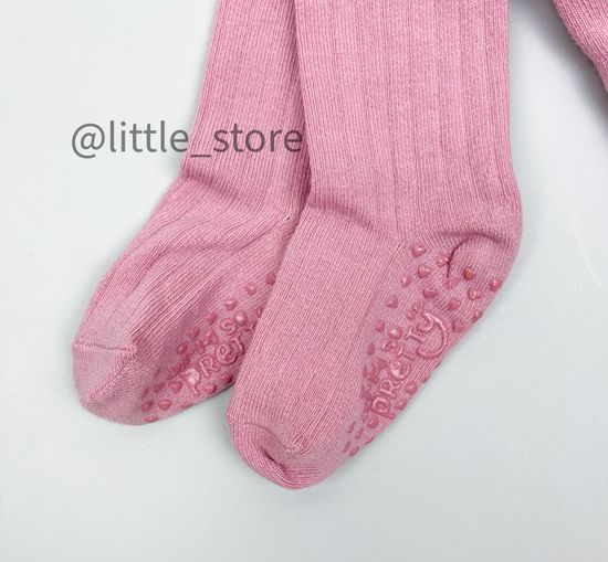 Колготки хлопковые "Полоска" со стоперами, Ягода