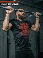Футболка тренировочная мужская черная LEGENDA Горыныч красный