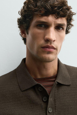 ZARA ПОЛО ИЗ СИНЕЛИ, ТЕМНЫЙ ХАКИ