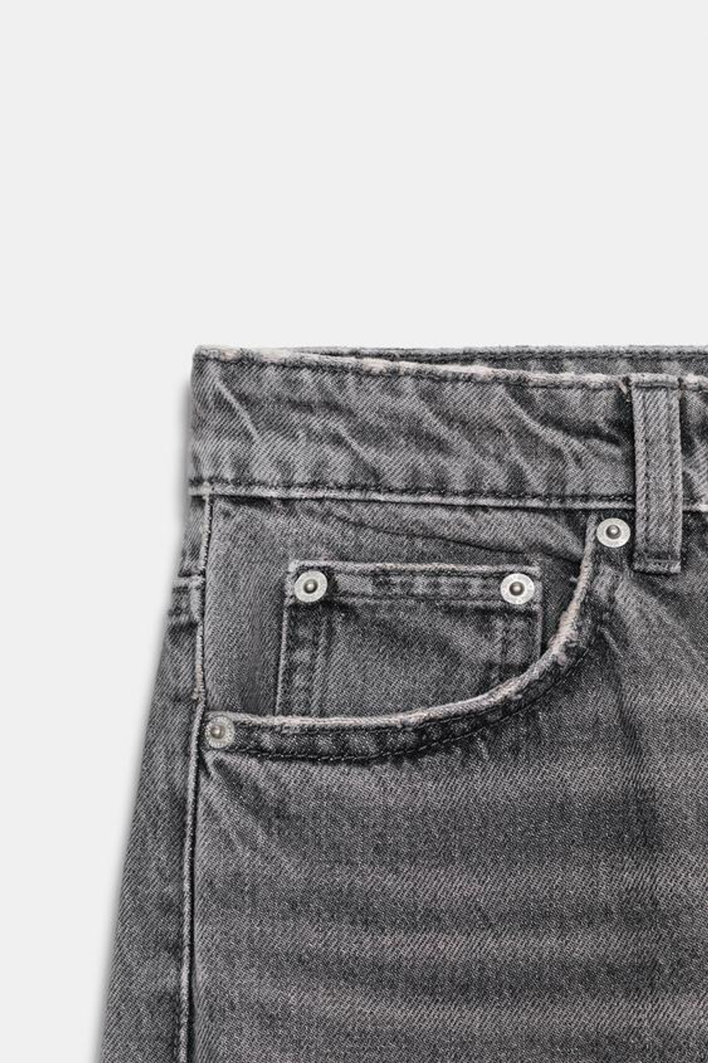 ZARA ДЖИНСЫ TRF MOM FIT С ВЫСОКОЙ ПОСАДКОЙ, АНТРАЦИТОВО-СЕРЫЙ