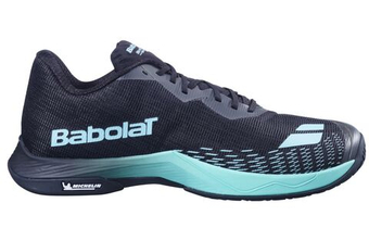 Мужские кроссовки для бадминтона/сквоша Babolat Shadow Spirit 2 - black/cyan