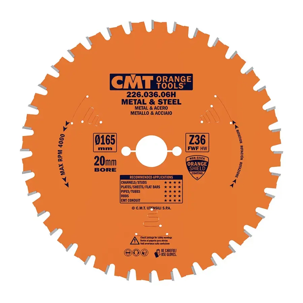 Пильный диск для стали 165x20x1,5/1,2 0° FWF Z=36 СМТ CMT 226.036.06H