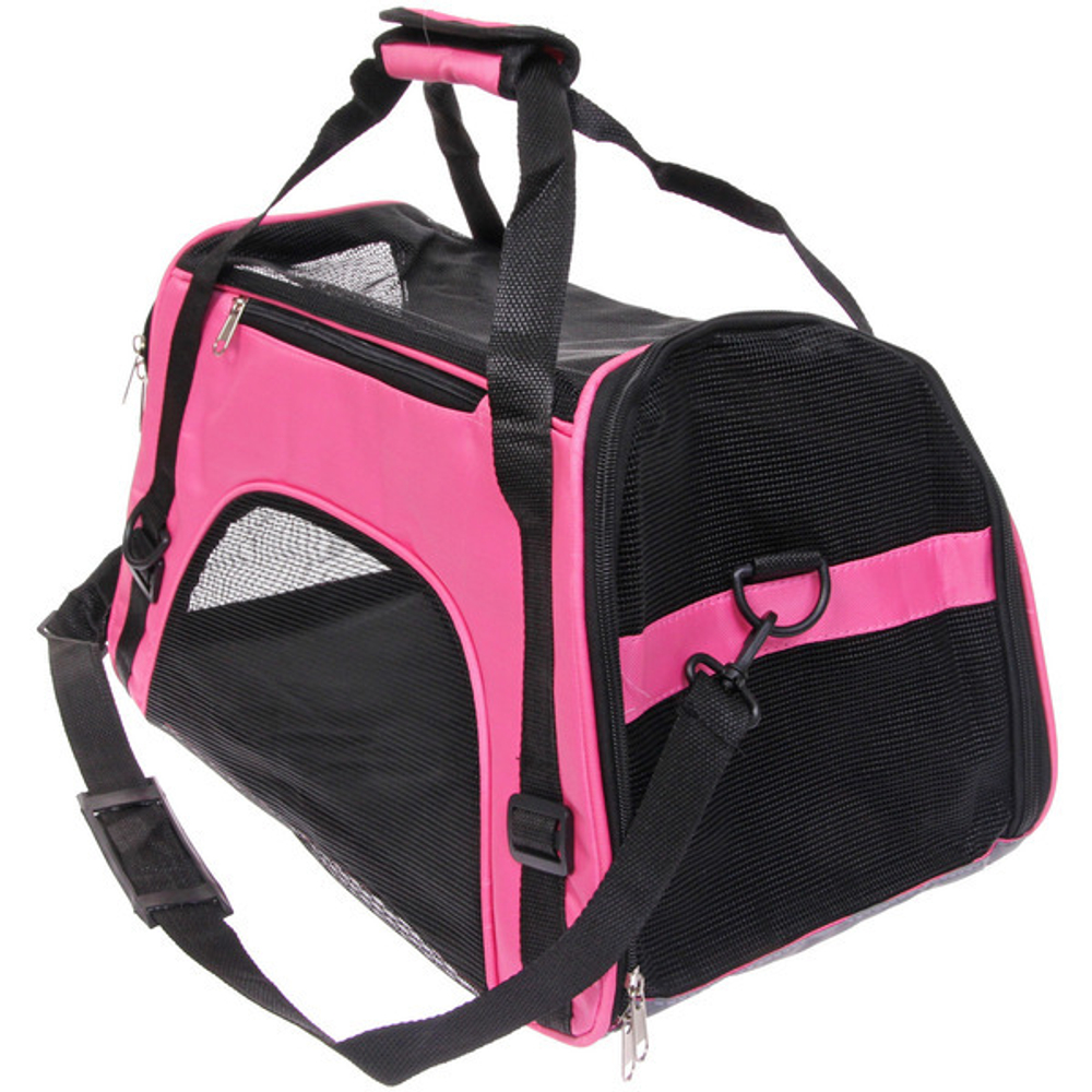 Сумка - переноска для животных «ЛЮБИМЫЙ БРО», цвет розовый, размер М, 46*24*25см/до 7кг (Пакет и Лейбл)
