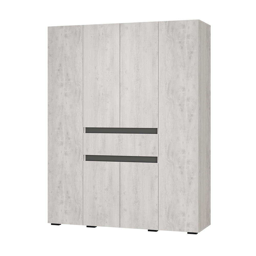 Шкаф 4-х дверный Мрия шк-13 бетон пайн светлый / графит