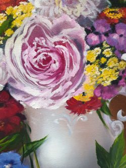 Букет цветов и фруктов