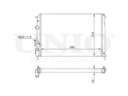 Радиатор охлаждения двигателя UNIO RAD-10123