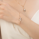 Браслет из комбинированного золота с натуральными топазами white