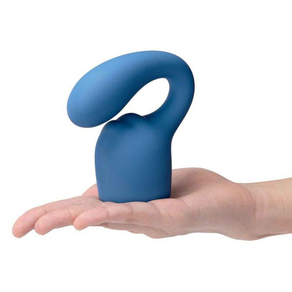 Синяя насадка Glider 9,7см для вибратора Le Wand Petite LW-045