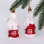 Елочные игрушки «Загадочный домик» 9 см (набор 2 шт), Красный