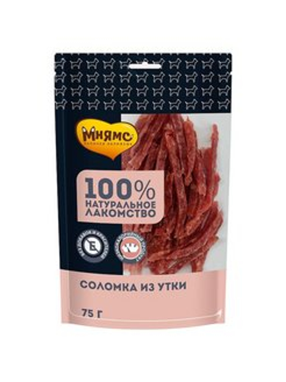 МНЯМС Лакомство для собак Соломка из утки, 0,075кг