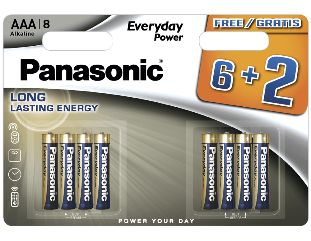 Батарейки Panasonic Everyday Power AAA щелочные 8 шт