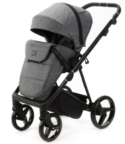 Детская коляска Adamex Quantum 2 в 1 Q-TK06 TIP (Т.СЕРЫЙ)