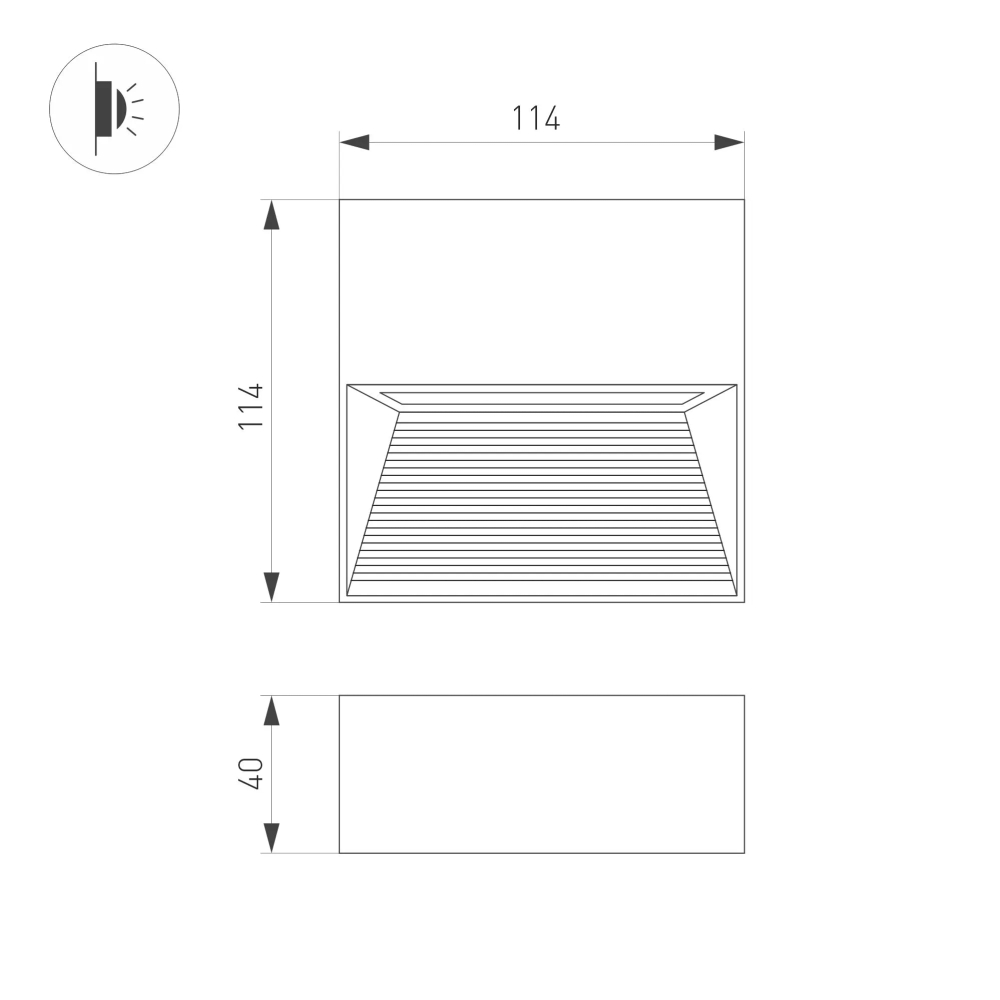 Светильник LGD-RIBONIK-S114x114-5W Warm3000 (Черный, 50 deg, 230V) (Arlight, IP65 Металл, 5 лет) 056713