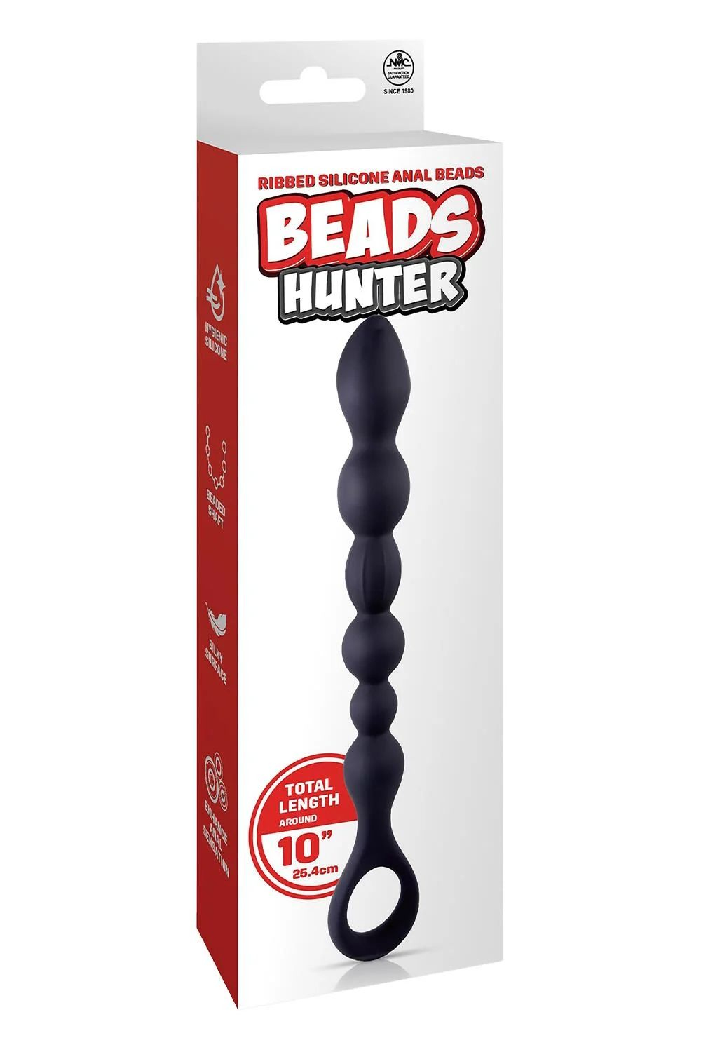 Черная анальная цепочка Beads Hunter - 25,4 см. (Цвет: черный)
