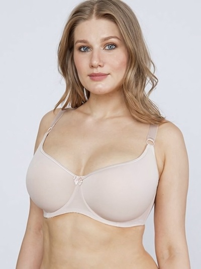 Формованный бюстгальтер из воздухопроницаемого материала (Размер: 80E) (Цвет: пудровый)