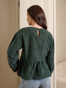 Блузка с баской с длинным рукавом