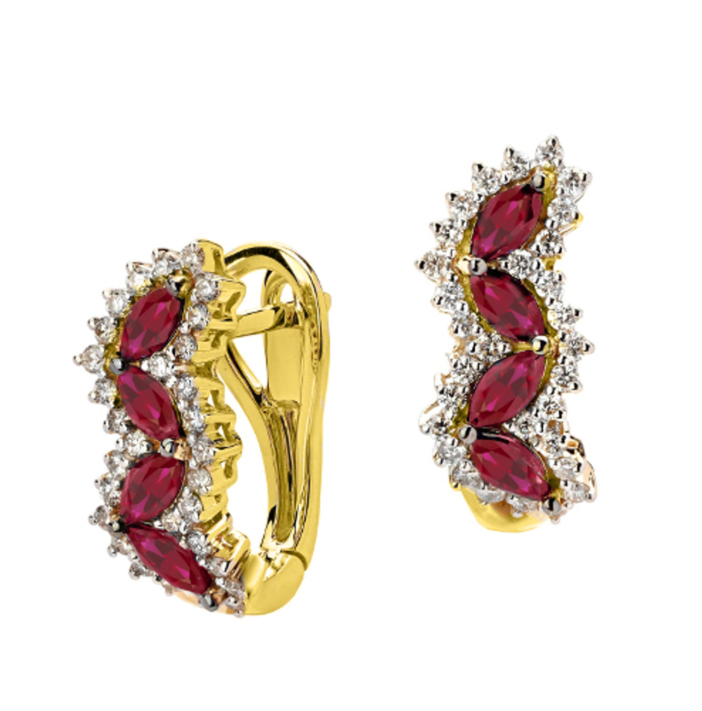 Серьги с бриллиантом  из желтого золота JA-S-313217-1