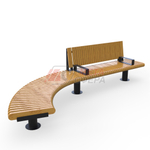 Скамейка Rail Road 01 с подлокотниками и поворотом