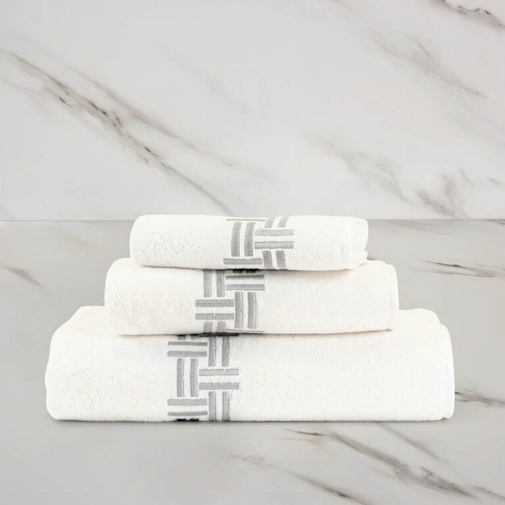 Набор полотенец Frette Basket Weave Embroidery Milk/Grey (5 шт.)