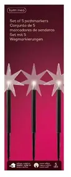 Светодиодная гирлянда из фонарей Звездный хоровод 35 см, IP44, 5 LED теплых белых, Kaemingk (492779)