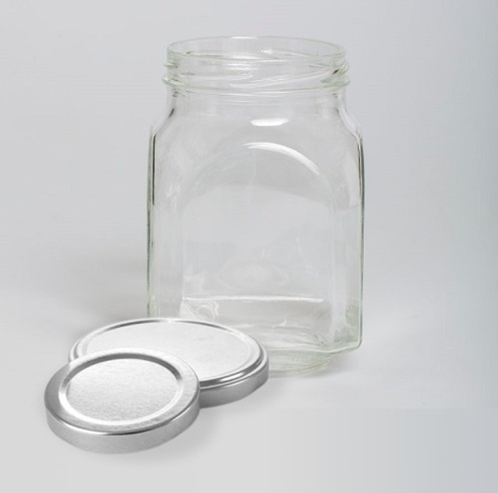 Банка для подачи 800 мл. 90*90 мм. h=140 мм. с крышкой Твист офф /1/24/