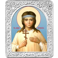 Святая Любовь. Маленькая икона в серебряной раме.