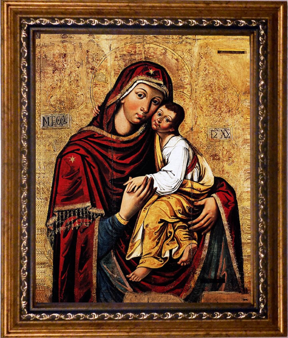 В раме. Лиддская (Римская) икона Божьей Матери. Икона на холсте.