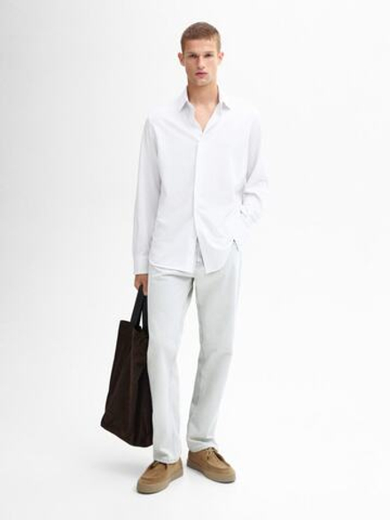 Massimo Dutti Рубашка из плотного 100% хлопка, белый