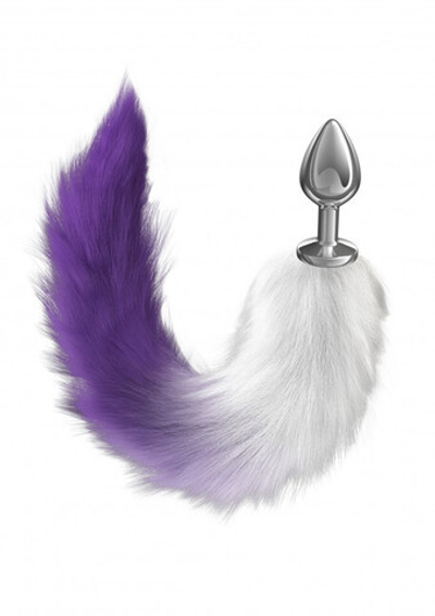 Анальная пробка с хвостом Diamond Starlit Purple (Цвет: серебряный с фиолетовым)