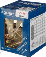 ЗУБР М12 x 75 мм, анкерный болт с гайкой, 30 шт, Профессионал (302342-12-075)