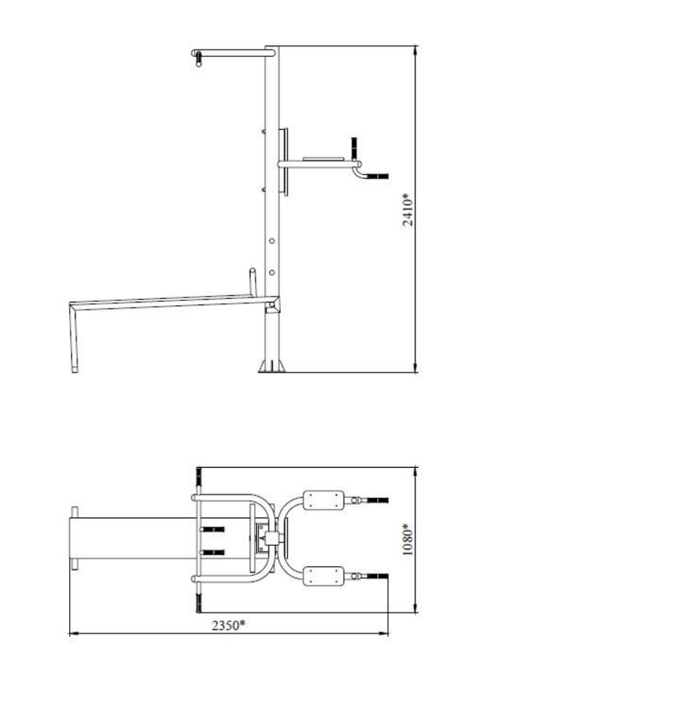 Уличный атлетический комплекс №13, 2350*1080*2410 мм.