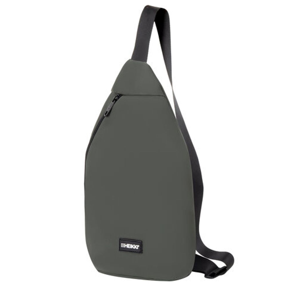 Рюкзак однолямочный HEIKKI SMOOTH (ХЕЙКИ), 2 отделения, хаки, 35x20x8 см, 273920