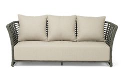 "Валенсия" диван из искусственного ротанга трехместный, цвет серый