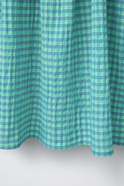 ZARA ПЛАТЬЕ С ПРИНТОМ В КЛЕТКУ ВИШИ, БИРЮЗОВЫЙ