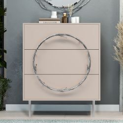 Комод Арт Колор matte Стайл Сильвер с 3 ящиками Серый агат матовый