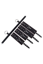 Черная распорка с 4 манжетами для рук и ног