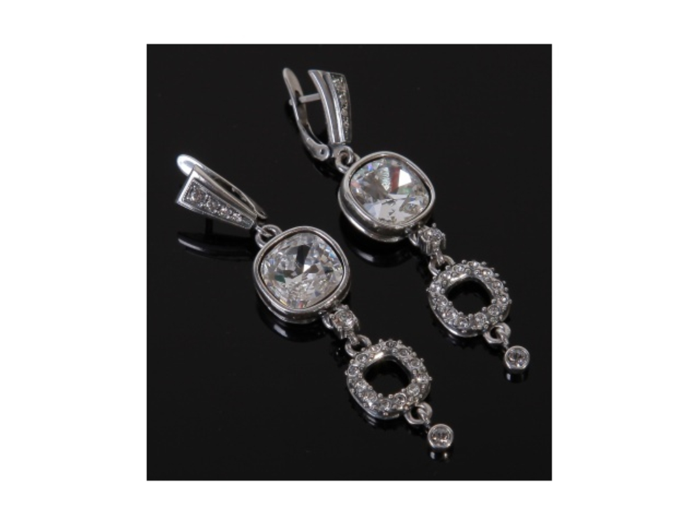 "Аустралис" серьги в серебряном покрытии  из коллекции "Милан" от Jenavi с английским замком